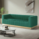 Foxy Velvet Sofa with Gold Steel Base Fully Assembled