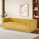 Foxy Velvet Sofa with Gold Steel Base Fully Assembled