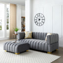 Luna Velvet Sofa With Ottoman