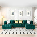 Marigold Velvet U-Shaped Double Chaise Sectional Sofa