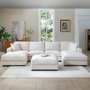 Scarlet Corduroy U-Shaped Double Chaise Sectional Sofa