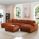 Scarlet Corduroy U-Shaped Double Chaise Sectional Sofa