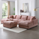 Scarlet Corduroy U-Shaped Double Chaise Sectional Sofa
