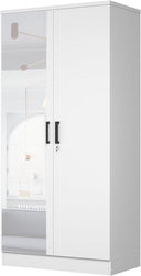 NW 104 - 2 Doors Wardrobe, Mirrored Door