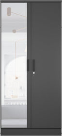 NW 104 - 2 Doors Wardrobe, Mirrored Door