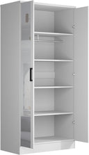 NW 104 - 2 Doors Wardrobe, Mirrored Door