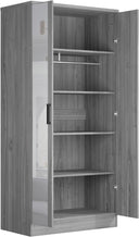 NW 104 - 2 Doors Wardrobe, Mirrored Door