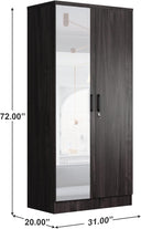 NW 104 - 2 Doors Wardrobe, Mirrored Door