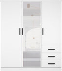 NW 361 - 61"Wide Mirrored Armoire 3 Drawers & Shelves