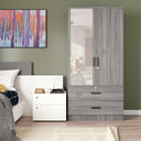 NW 108 - Mirrored 2 Door Wardrobe & 2 Drawers