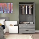 NW 108 - Mirrored 2 Door Wardrobe & 2 Drawers