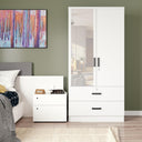 NW 108 - Mirrored 2 Door Wardrobe & 2 Drawers
