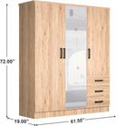 NW 361 - 61"Wide Mirrored Armoire 3 Drawers & Shelves