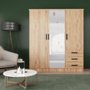 NW 361 - 61"Wide Mirrored Armoire 3 Drawers & Shelves