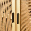Solid Pine Wood Rattan Closet with 2 Drawers