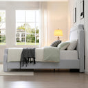 Elegant Upholstered Bed Frame With Nailhead Trim
