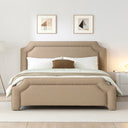 Elegant Upholstered Bed Frame With Nailhead Trim