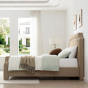 Elegant Upholstered Bed Frame With Nailhead Trim