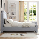 Elegant Upholstered Bed Frame With Nailhead Trim