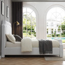 Elegant Upholstered Bed Frame With Nailhead Trim