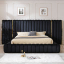 Luxurious Velvet Avalon With Wings Platform Bed