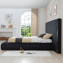Luxurious Velvet Avalon With Wings Platform Bed