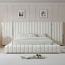 Luxurious Velvet Avalon With Wings Platform Bed