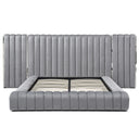 Luxurious Velvet Avalon With Wings Platform Bed