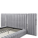 Luxurious Velvet Avalon With Wings Platform Bed