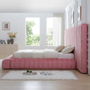Luxurious Velvet Avalon With Wings Platform Bed