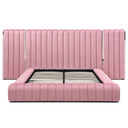 Luxurious Velvet Avalon With Wings Platform Bed