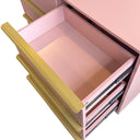 6-drawer Dresser In Mdf Wood With Gold Metal Legs And Handles.