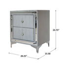 Monique Velvet Nightstand Fully Assembled