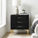 Elegant Upholstered Nightstand With Gold Legs