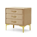 Velvet Upholstered Nightstand With Gold Legs