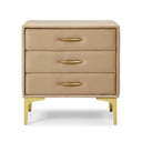 Velvet Upholstered Nightstand With Gold Legs