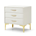 Velvet Upholstered Nightstand With Gold Legs