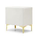 Velvet Upholstered Nightstand With Gold Legs