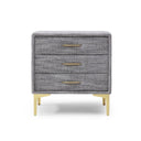 Elegant Upholstered Nightstand With Gold Legs