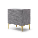 Elegant Upholstered Nightstand With Gold Legs