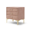 Elegant Upholstered Nightstand With Gold Legs