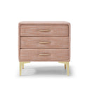 Elegant Upholstered Nightstand With Gold Legs
