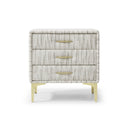 Elegant Upholstered Nightstand With Gold Legs