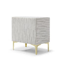 Elegant Upholstered Nightstand With Gold Legs