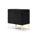 Elegant Upholstered Nightstand With Gold Legs