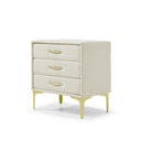 Elegant Upholstered Nightstand With Gold Legs