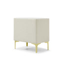 Elegant Upholstered Nightstand With Gold Legs
