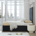 Jeffrey Canopy Velvet Upholstered Bed Frame