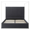 Jeffrey Canopy Velvet Upholstered Bed Frame