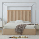 Jeffrey Canopy Velvet Upholstered Bed Frame